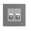 2Gang TV Satellite Stainless Cover wall socket
